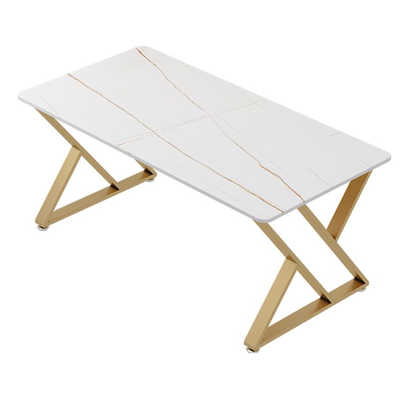 Glam Style Stone Computer Desk Rectangular Office Desk with Metal Legs Clearhalo 'furn' 'furn_office_desk' 'Furniture' 'Office Desks' 'Office Furniture' 'office_desk' 1200x1200_20fba2cf-6c60-40c8-97b7-40d9cba0ddf9