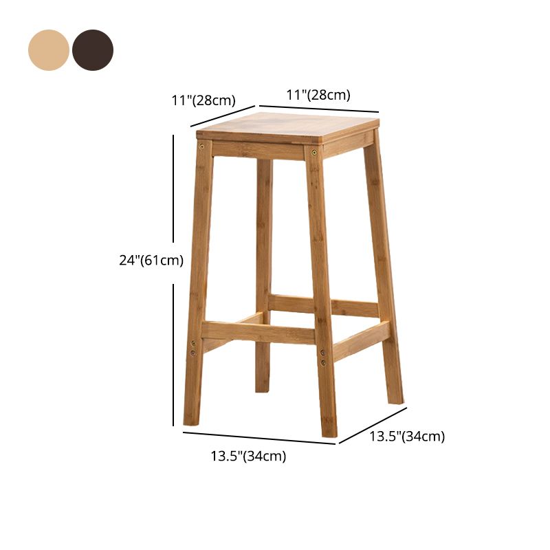 Modern Style Backless Bar-stool Square Counter Bar Stool with Wooden Legs Clearhalo 'Bar Furniture' 'Bar Stools' 'bar_stools' 'furn' 'furn_bar_stools' 'Furniture' 'furniture_bar_stools' 'Kitchen & Dining Furniture' 1200x1200_20fc856f-1b3a-440e-b5dd-2a8889cd9216