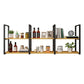 Wall Mounted Storage Bookshelf Industrial Floating Bookcase with Rectangle Shelves