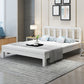 Contemporary Metal Slat Standard Bed with Rectangular Headboard