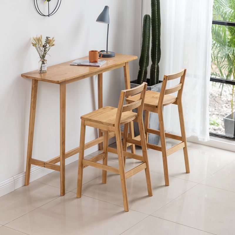 Rectangle Solid Wood Counter Height Table Modern Trestle Base in Brown and Natural Clearhalo 'Bar Furniture' 'Bar Tables' 'bar_tables' 'furn' 'furn_bar_tables' 'Furniture' 'Kitchen & Dining Furniture' 1200x1200_210230f8-bd4a-4571-a776-ed2003286df6
