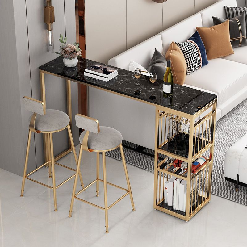 Low Back Bar Stool Glam Polstered Ess -Stuhl mit Metallbasis