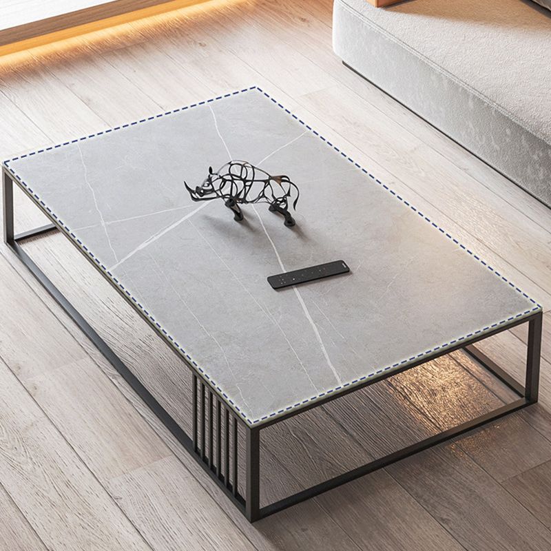 Contemporary Slate Frame Coffee Table Standard Single Cocktail Table