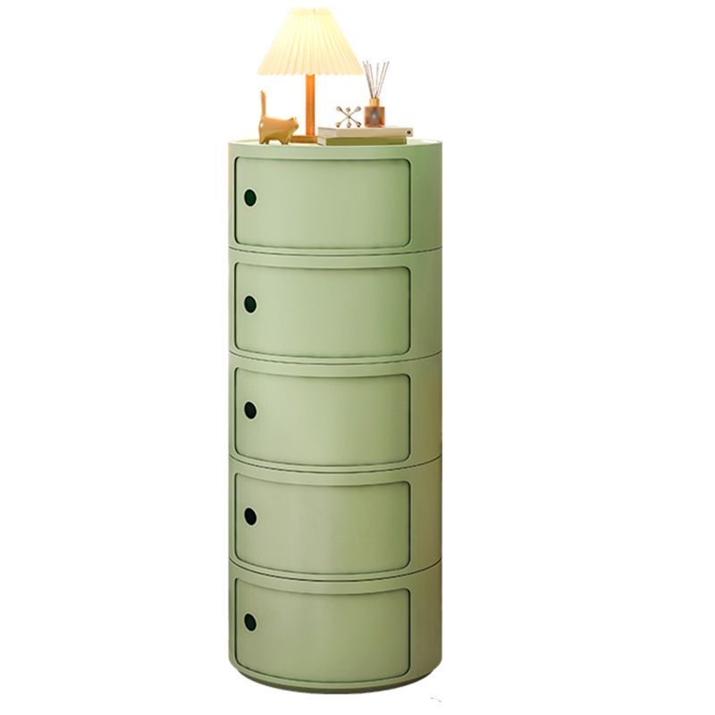 Dia Tavolo laterale di plastica rotonda Nordic in giallo/verde con conservazione