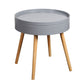 20.3" Tall Tray Top End Table 3 Legs Round Wood Accent Side Table with Storage