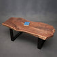 Mesa de cóctel moderna con trineo, sin mesa de centro de madera maciza angustiosa