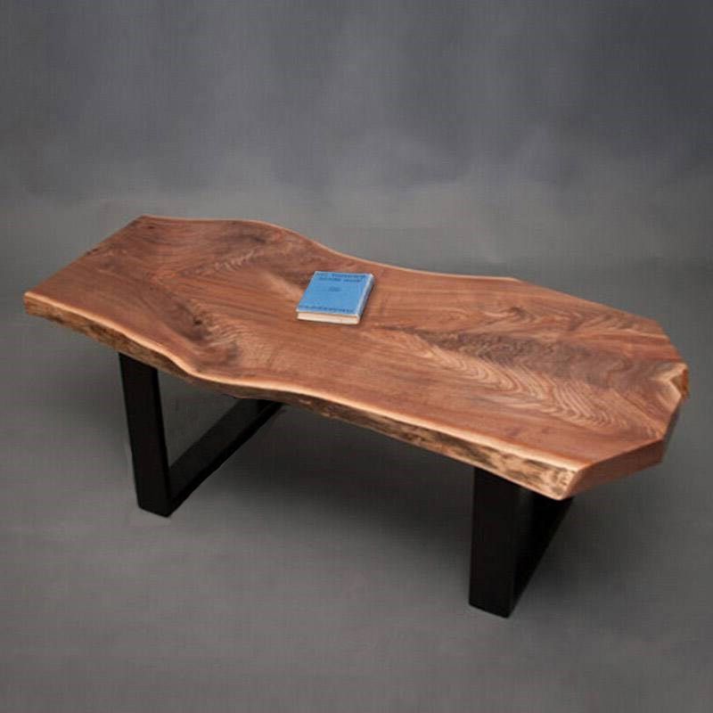 Mesa de cóctel moderna con trineo, sin mesa de centro de madera maciza angustiosa