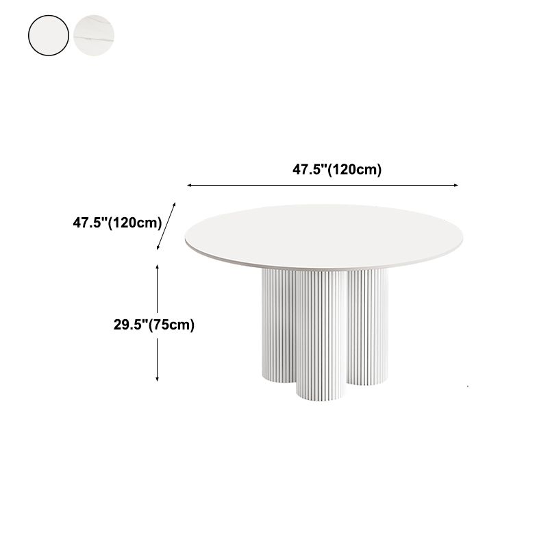Round Standard Height Dining Table Modern White Wood Dining Site Table Clearhalo 'Dining Tables & Seating' 'Dining Tables' 'dining_table' 'furn' 'furn_dining_table' 'Furniture' 'furniture_dining_table' 'Kitchen & Dining Furniture' 'kitchen' 'kitchen_dining_table' 1200x1200_21088fe8-043d-491b-bd6f-f59e820b938f