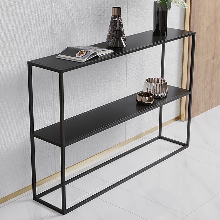 Modern Console Accent Table Antique Finish Rectangle Console Sofa Table in Metal Clearhalo 'Console Tables' 'console_tables' 'Entry & Mudroom Furniture' 'furn' 'furn_console_tables' 'Furniture' 1200x1200_21090046-98e0-43b3-a5c0-02a50a76be1c