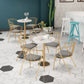 Glam Fintered Stone Dining Set Round 1/2/3/5 Pièces Pièces Ensemble de restauration pour un usage domestique