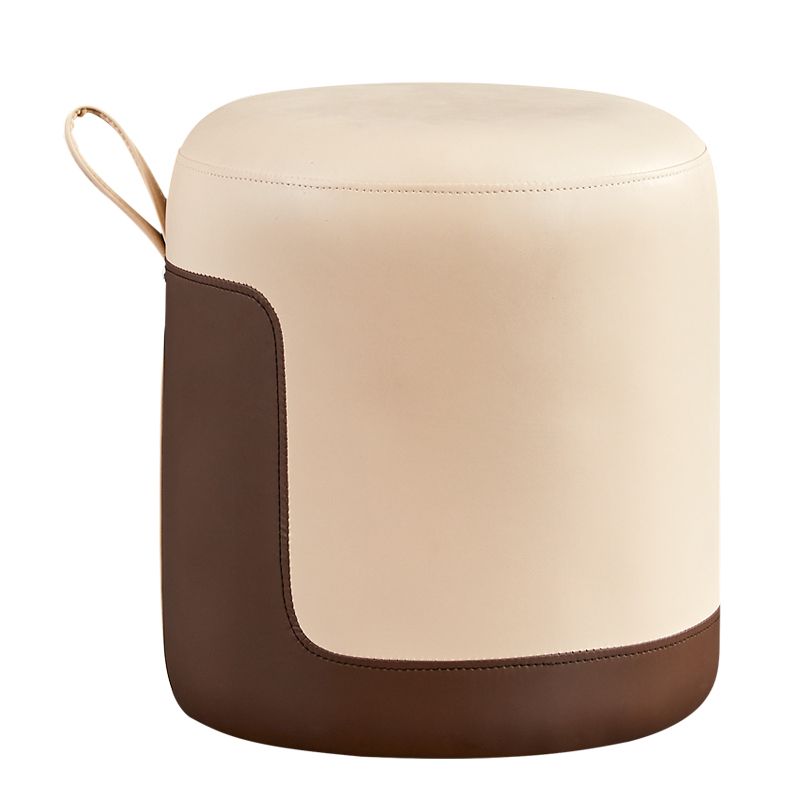 Faux Leather Pouf Round Patchwork Water Resistant Contemporary Pouf Ottoman Clearhalo 'furn' 'furn_ottomans_poufs' 'Furniture' 'Living Room Furniture' 'Ottomans & Poufs' 'ottomans_poufs' 1200x1200_210a2d07-6864-4892-b424-51625370167a