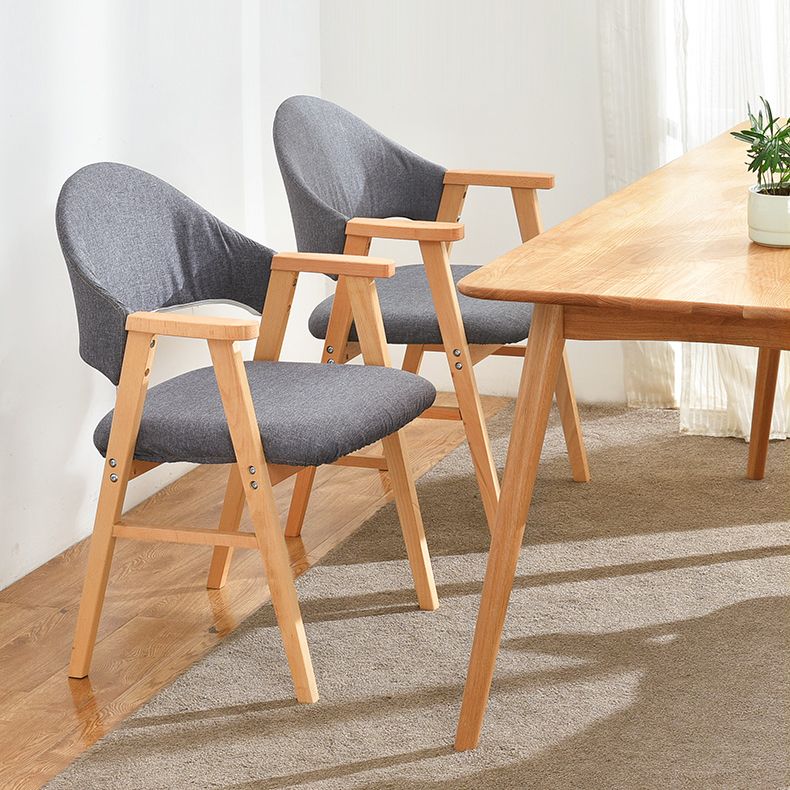 Modern Style Wooden Dining Chair Open Back Single Dining Side Arm Chair for Kitchen Clearhalo ' kitchen&dining_furn' 'Dining Chairs' 'Dining Tables & Seating' 'dining_chair' 'furn' 'furn_dining_chair' 'Furniture' 'furniture_dining_chair' 'Kitchen & Dining Furniture' 'kitchen' 1200x1200_210a58a8-946a-458e-82e1-f41c7f2805a9