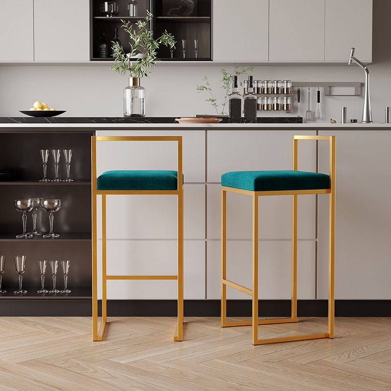 Luxurious Backrest Armless Counter Stool Upholstered Bar Stool with Metal Base Clearhalo 'Bar Furniture' 'Bar Stools' 'bar_stools' 'furn' 'furn_bar_stools' 'Furniture' 'Kitchen & Dining Furniture' 1200x1200_210bbdca-53d8-452b-88d4-f77bdec187fd