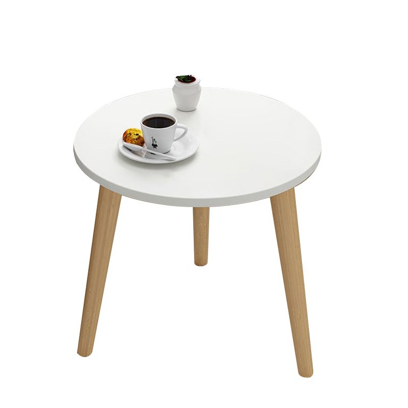 Tavolino da 3 gambe in legno bianco/naturale tavolino rotondo per soggiorno