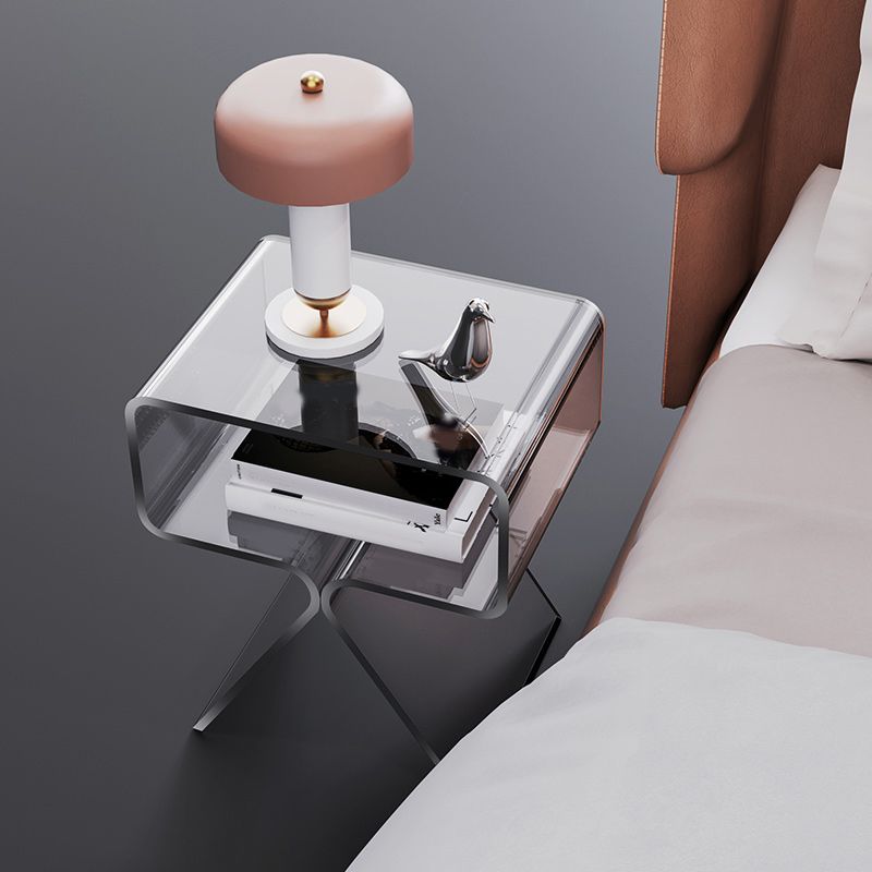 11" Wide Glam Side Table Acrylic Accent Side Table for Bedroom Clearhalo 'Coffee & Accent Tables' 'End & Side Tables' 'end_side_tables' 'furn' 'furn_end_side_tables' 'Furniture' 'Living Room Furniture' 1200x1200_210d7802-d5e4-4dc7-918e-dfbcb006bd34