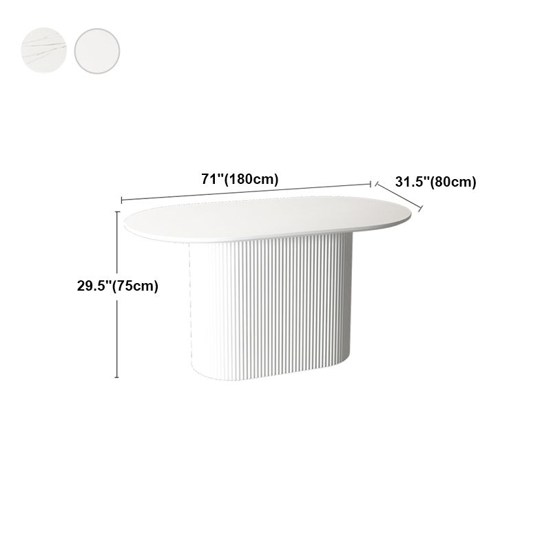 Solid Wood Base Contemporary Oval Dining Table White Top Table with Pedestal Base Clearhalo ' dining_table' 'Dining Tables & Seating' 'Dining Tables' 'furn' 'furn_dining_table' 'Furniture' 'furniture_dining_table' 'Kitchen & Dining Furniture' 'kitchen&dining_furn' 'kitchen' 'kitchen_dining_table' 1200x1200_210dc76d-f876-4a34-b124-2afac4efd0c0