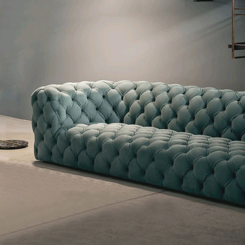 Sof de bras de smoking en cuir authentique 26,8 "H Setrée touflée en bleu