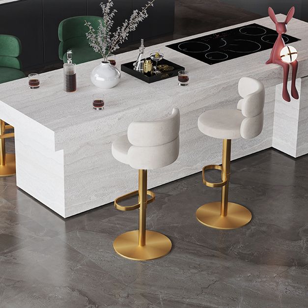 Gambe oro glam bar sgabelli da soggiorno imbottito.