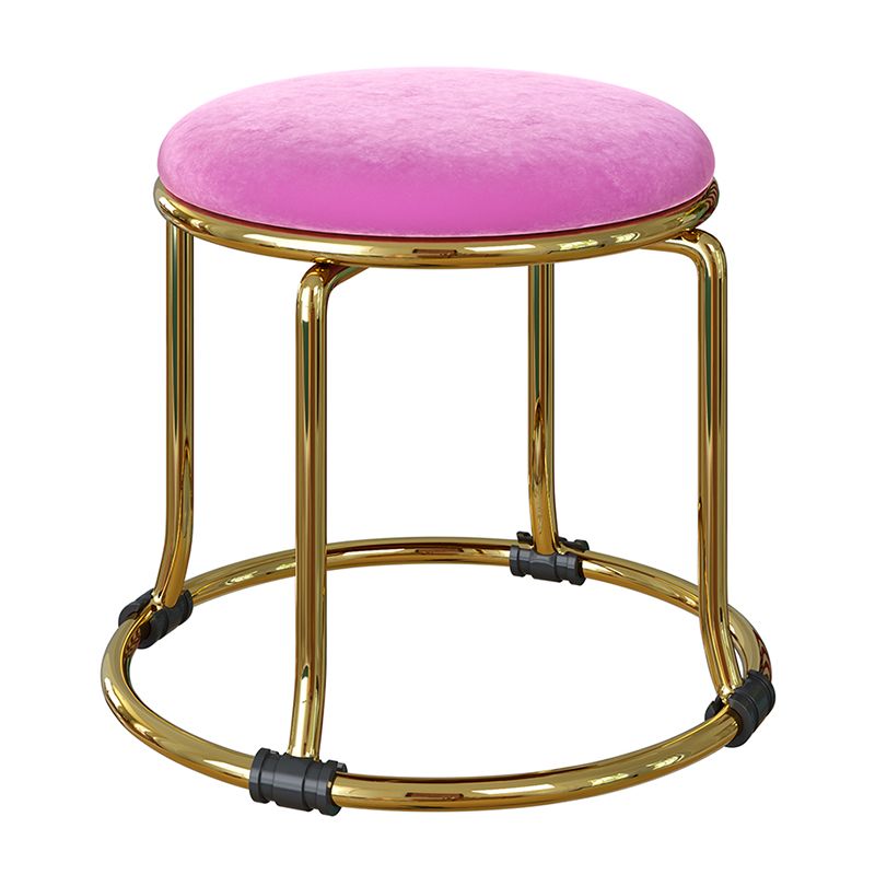 Scratch Resistant Round Standard Solid Color Cotton Ottoman for Living Room