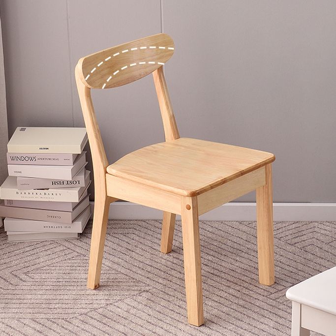 Scandinavian Rubberwood Open Back Side Chair Natural Wood Dining Chair Clearhalo ' kitchen&dining_furn' 'Dining Chairs' 'Dining Tables & Seating' 'dining_chair' 'furn' 'furn_dining_chair' 'Furniture' 'furniture_dining_chair' 'Kitchen & Dining Furniture' 'kitchen' 1200x1200_211076f9-34d4-497f-84c7-5a0f30113b41