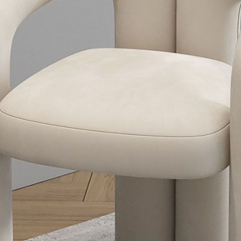 Matte Finish Dining Chair Designer Style Velvet Restaurant Arm Chair
