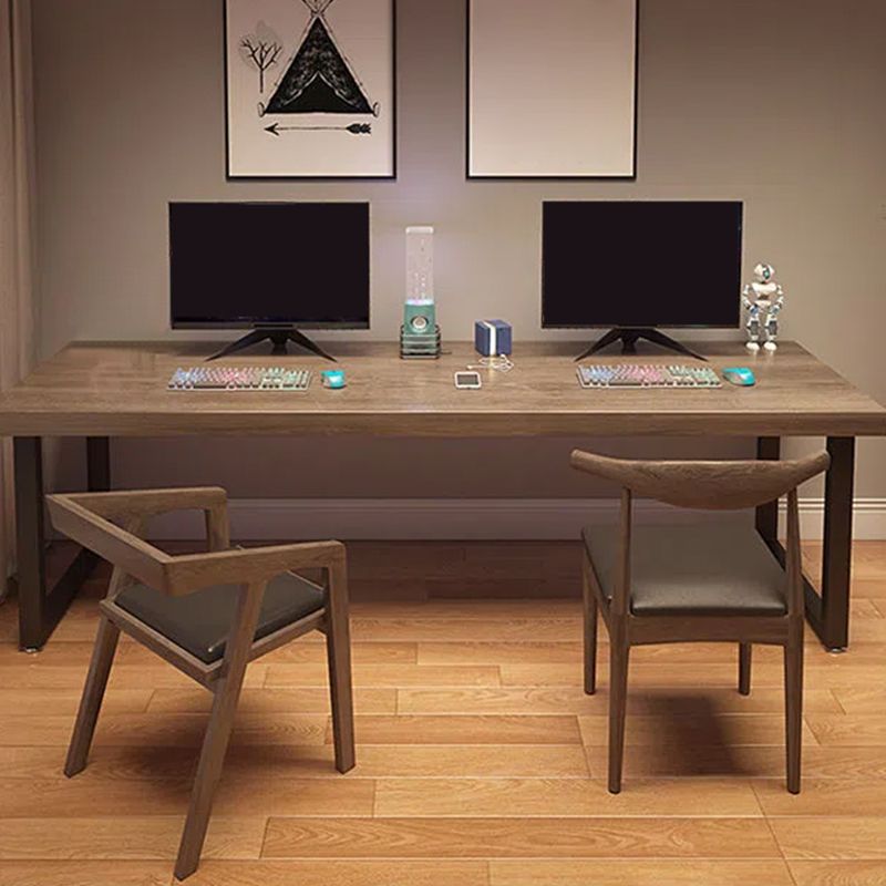 Industrial Solid Wood Computer Desk Sled Base 29.53" Tall Gaming Desk Clearhalo 'furn' 'furn_office_desk' 'Furniture' 'Office Desks' 'Office Furniture' 'office_desk' 1200x1200_211298c3-e2f8-4fbf-ad3e-59885c4156dc