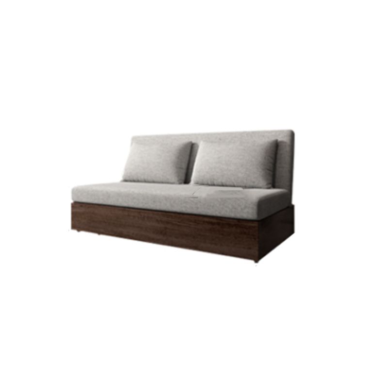 保管付きのモダンなリネンシートアームレスコンバーチブルソファベッド