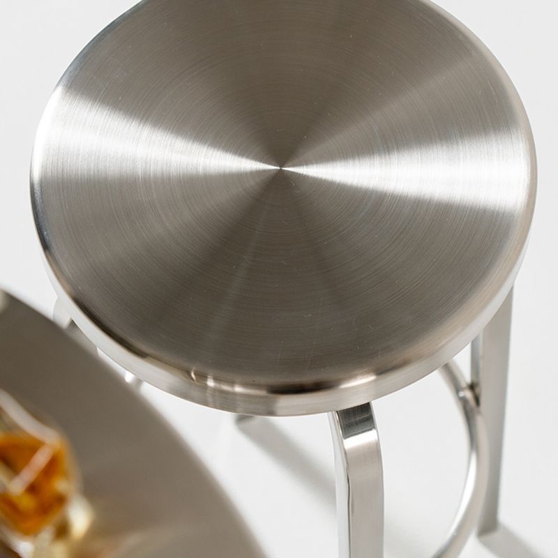 1 Pcs Industrial Silver Counter Stools Stainless Steel Bar Bristol Stools with Round Seat Clearhalo 'Bar Furniture' 'Bar Stools' 'bar_stools' 'furn' 'furn_bar_stools' 'furniture_bar_stools' 'Kitchen & Dining Furniture' 'kitchen&dining_furn' 'kitchen' 'kitchen_furn' Furniture' 1200x1200_2113cab2-e1ff-4208-b7cc-df0c13e8fe84