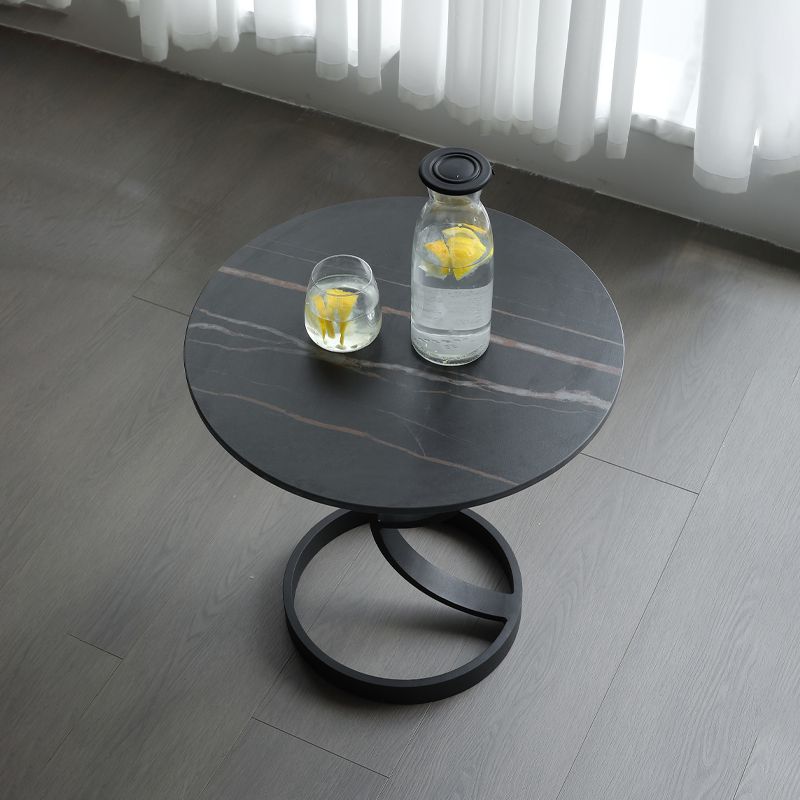 Round Black and White Stone Coffee Table Pedestal 1 Single Cocktail Table Clearhalo 'Coffee & Accent Tables' 'Coffee Tables' 'coffee_tables' 'furn' 'furn_coffee_tables' 'Furniture' 'Living Room Furniture' 1200x1200_21141cc1-5bab-47a8-b862-384ff7b58624