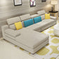 37.40" Tall Modern Linen Sectional Pillow Top Arm Sectional with Adjustable Headrest
