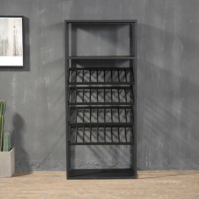 Metal Floor Bottle Wine Rack Contemporary Black Wine Holder Rack with Shelves Clearhalo 'furn' 'furn_wine_racks' 'Furniture' 'Kitchen & Dining Furniture' 'Wine Racks' 'wine_racks' 1200x1200_2116033e-fd65-487e-92f0-2aafdff4ceae
