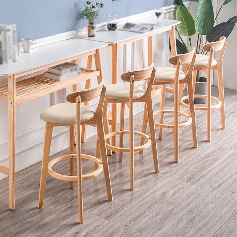 Contemporary Solid Wood Barstool Indoor Bar Stool with Low Back and Footrest Clearhalo 'Bar Furniture' 'Bar Stools' 'bar_stools' 'furn' 'furn_bar_stools' 'furniture_bar_stools' 'Kitchen & Dining Furniture' 'kitchen&dining_furn' 'kitchen' 'kitchen_furn' Furniture' 1200x1200_21179a25-1405-42c8-9e5f-214c22889fe4