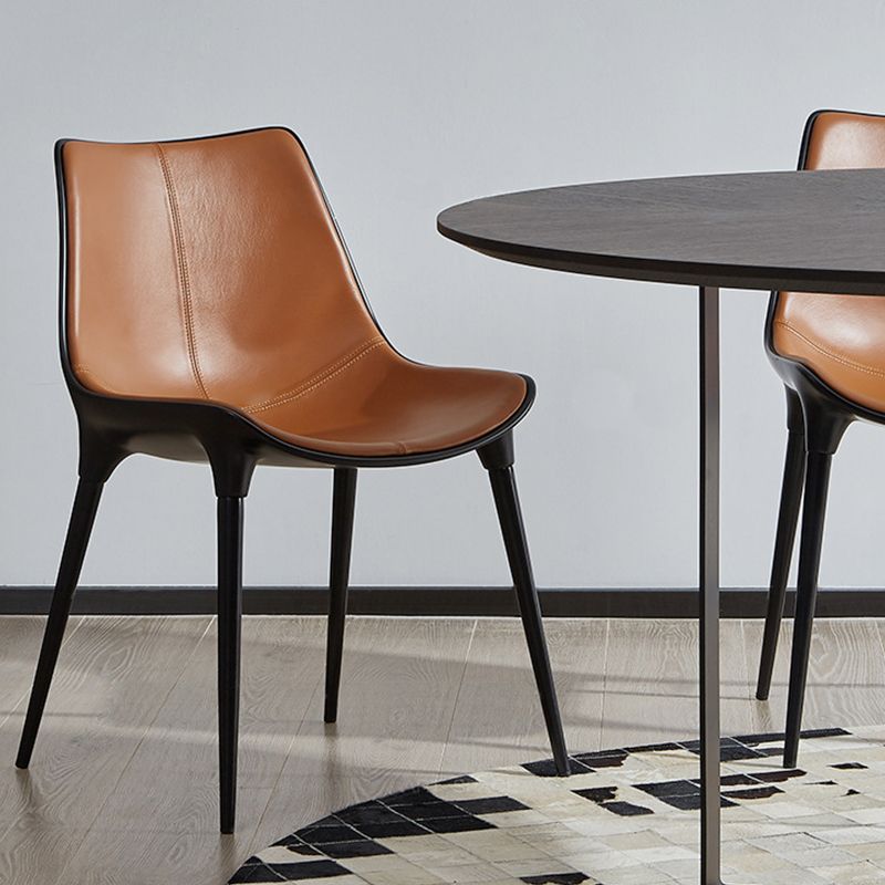 Contemporary Style Side Chair Metal Solid Back Dining Room Chair for Brasserie Clearhalo 'Dining Chairs' 'Dining Tables & Seating' 'dining_chair' 'furn' 'furn_dining_chair' 'Furniture' 'Kitchen & Dining Furniture' 1200x1200_2118f853-fdad-483f-b354-09c287cb5019