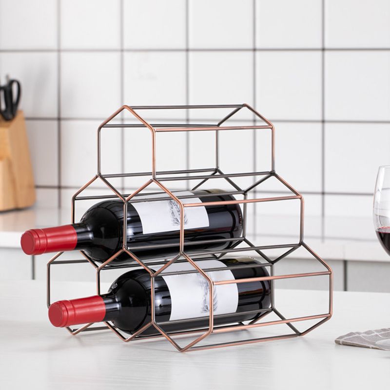 Consigne du porte-bouteille en fer contemporain Rack de bouteille de comptoir pour la cuisine