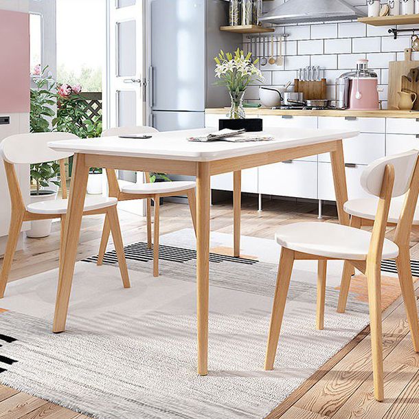 Glass Top Dining Table Modern Dining Table with 4 Solid Wood Legs Clearhalo 'Dining Tables & Seating' 'Dining Tables' 'dining_table' 'Furniture' 'furniture_dining_table' 'Kitchen & Dining Furniture' 'kitchen' 'kitchen_dining_table' 1200x1200_211998ad-d2dc-43a0-a997-50e92c901d5e