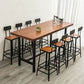 Industrial Rectangle Bar Table Pine Wood Bar Table with Trestle Base in Black