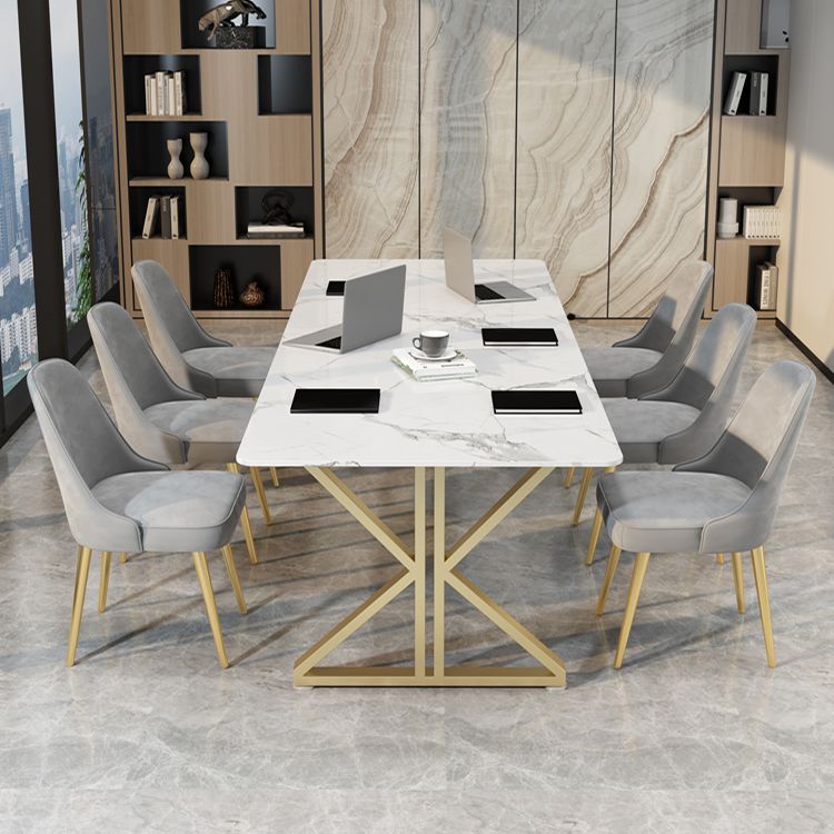 Rectangle Double Pedestal Glam Dining Table White Tone Fixed Table with Sintered Stone Clearhalo ' dining_table' 'Dining Tables & Seating' 'Dining Tables' 'furn' 'furn_dining_table' 'Furniture' 'furniture_dining_table' 'Kitchen & Dining Furniture' 'kitchen&dining_furn' 'kitchen' 'kitchen_dining_table' 1200x1200_211aa776-7b44-4a0f-a665-d22dbf683186