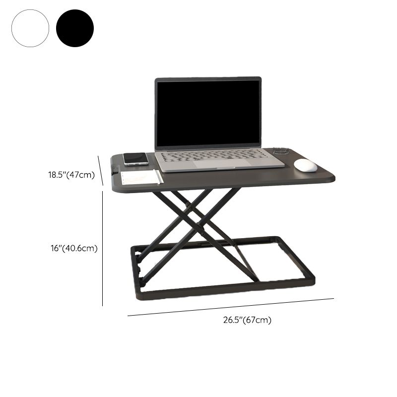 Rectangular Shaped Office Standing Desk Converter Wood in White/Black Clearhalo 'furn' 'furn_office_desk' 'Furniture' 'Office Desks' 'Office Furniture' 'office_desk' 1200x1200_211b73ff-b2d1-41fb-bc73-c9bded2f39c1