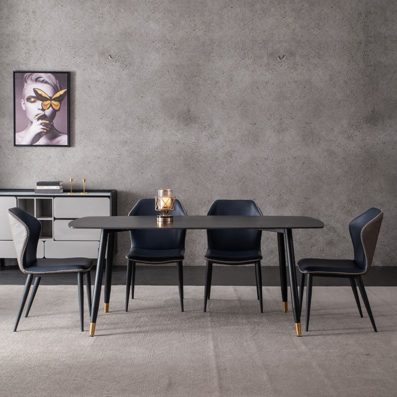 Metal Modern Rectangular Dining Table Sintered Stone Table for Kitchen and Dining Room Clearhalo ' dining_table' 'Dining Tables & Seating' 'Dining Tables' 'furn' 'furn_dining_table' 'Furniture' 'furniture_dining_table' 'Kitchen & Dining Furniture' 'kitchen&dining_furn' 'kitchen' 'kitchen_dining_table' 1200x1200_211c93c2-ef0e-4162-a655-4f0e7990f01c