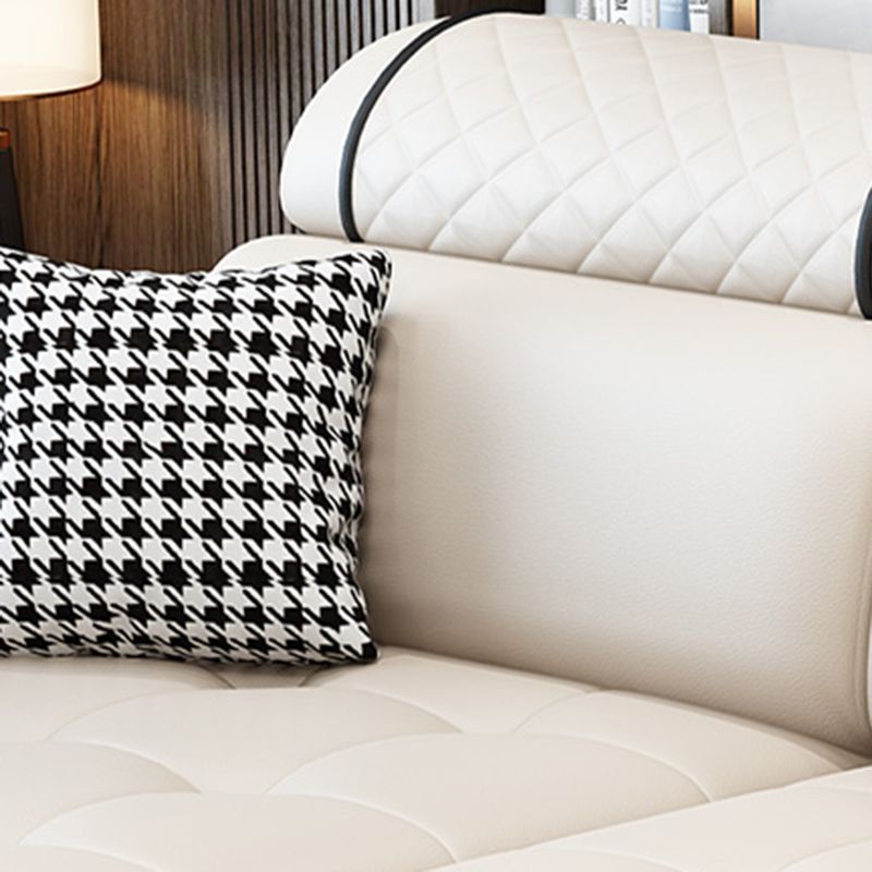 Faux Leather/Fabric Sectionals Pillow Top Arm Sofa with Reversible Chaise Clearhalo 'furn' 'furn_sectionals' 'Furniture' 'furniture_sectionals' 'Living Room Furniture' 'Sectionals' 1200x1200_211d677a-e836-4c2c-92d4-514a5f3e95a2