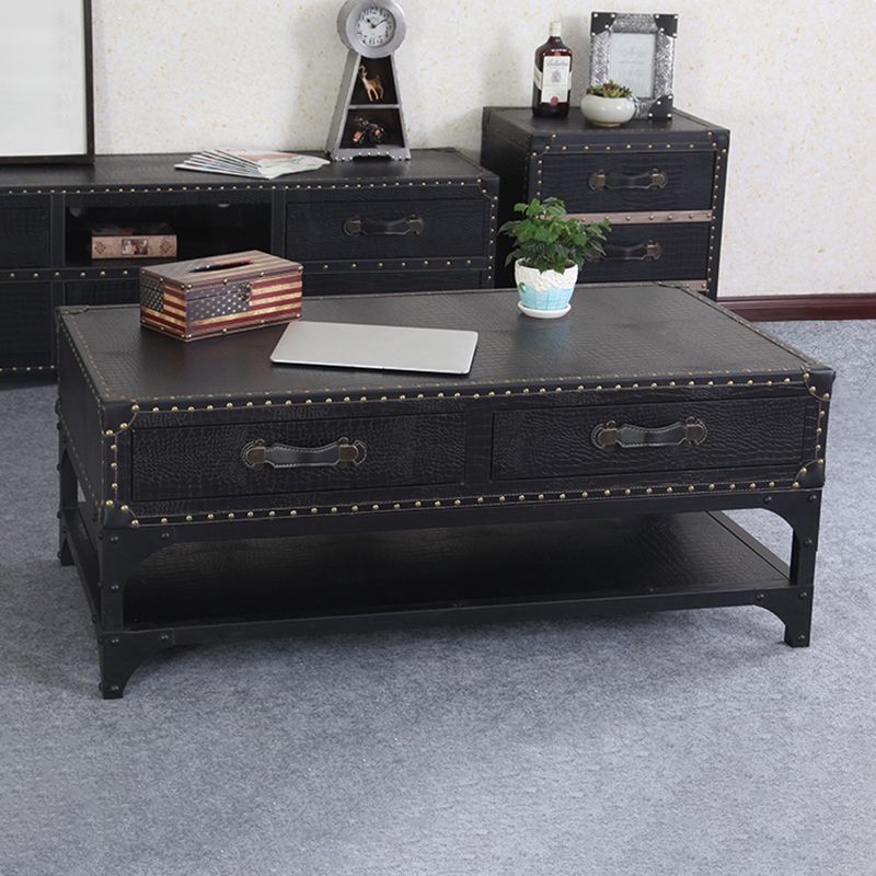 French Country Distressed Cocktail Table Wooden Coffee Table Set for Living Room Clearhalo 'Coffee & Accent Tables' 'Coffee Tables' 'coffee_tables' 'furn' 'furn_coffee_tables' 'Furniture' 'Living Room Furniture' 1200x1200_211e1926-9e70-470d-b12c-3a7d167f33dc