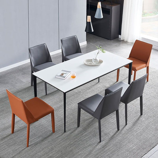 Modern Rectangle Dining Table Sintered Stone Top Table with 4 Black Metal Legs Clearhalo 'Dining Tables & Seating' 'Dining Tables' 'dining_table' 'furn' 'furn_dining_table' 'Furniture' 'Kitchen & Dining Furniture' 1200x1200_211e1d4c-1d83-414c-891c-0f76b8ef76ab