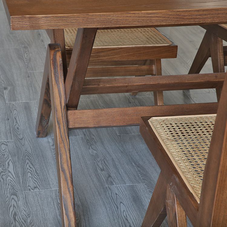 Rectangle Pine Wood Table with Trestle Base Modern Dining Table for Restaurant Clearhalo ' dining_table' 'Dining Tables & Seating' 'Dining Tables' 'furn' 'furn_dining_table' 'Furniture' 'furniture_dining_table' 'Kitchen & Dining Furniture' 'kitchen&dining_furn' 'kitchen' 'kitchen_dining_table' 1200x1200_212233f2-c33e-4d51-a9c1-51ceeae694a6
