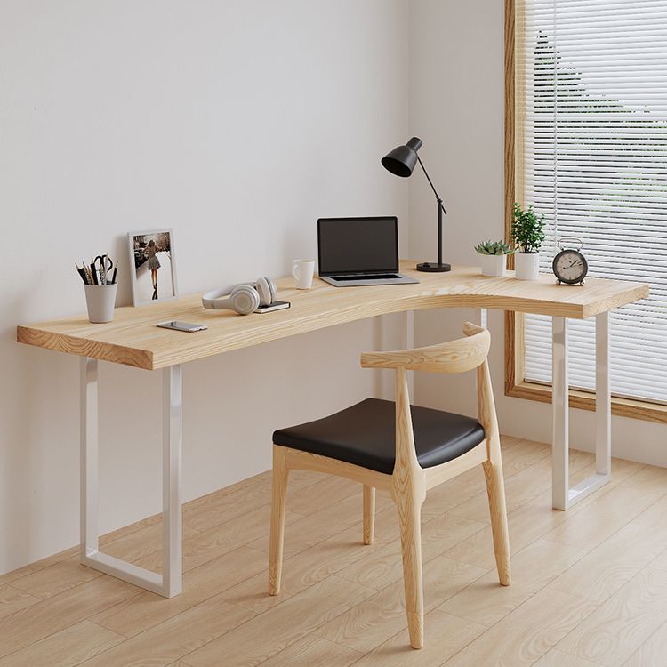 Contemporary Bedroom Writing Desk Wooden Office Desk with White Legs Clearhalo 'furn' 'furn_office_desk' 'Furniture' 'Office Desks' 'Office Furniture' 'office_desk' 1200x1200_2122548a-1a18-4dc6-9f89-186b0df2f29d