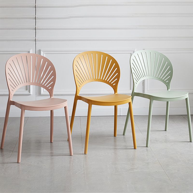 Contemporary Style Plastic Open Side Chair Colorful Stacking Dining Chairr for Home Clearhalo ' kitchen&dining_furn' 'Dining Chairs' 'Dining Tables & Seating' 'dining_chair' 'furn' 'furn_dining_chair' 'Furniture' 'furniture_dining_chair' 'Kitchen & Dining Furniture' 'kitchen' 1200x1200_2122aeea-e8b9-49aa-bf2f-3818776a7b6c