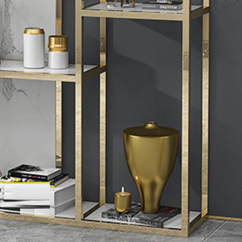 Glam Antique Finish Bookcase Metal Etagere Bookshelf with Shelves Clearhalo 'Bookcases' 'furn' 'furn_bookcases' 'Furniture' 'Office Furniture' 1200x1200_2122b87b-58e0-4234-8141-aadd3c8c9590