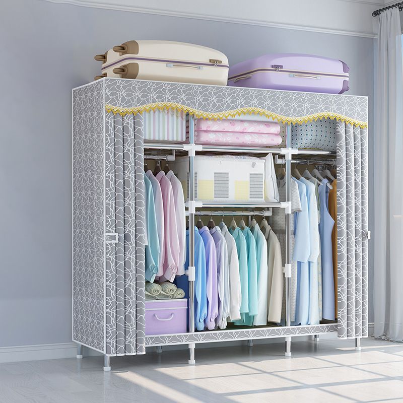 Modern Style Metal Wardrobe Bedroom Wardrobe Closet with Legs Clearhalo 'Armoires & Wardrobes' 'armoires_wardrobes' 'Bedroom Furniture' 'furn' 'furn_armoires_wardrobes' 'Furniture' 1200x1200_21237439-c2bb-40d6-8da6-73442caec805