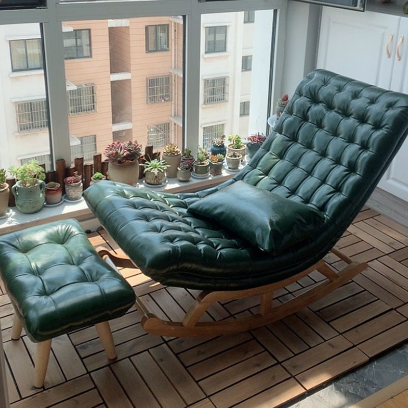 Living Room Rocker Chair Solid Tufted Cushions Leather Rocker Chair with Ottoman Clearhalo 'Chairs & Seating' 'furn' 'furn_rocking_chairs' 'Furniture' 'Living Room Furniture' 'Rocking Chairs' 'rocking_chairs' 1200x1200_212422f5-6335-4aa0-95ab-fa759ceee980