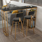 Modern Style Bar-height Table Metal Base Table with 2 Shelves Clearhalo 'Bar Furniture' 'Bar Tables' 'bar_tables' 'furn' 'furn_bar_tables' 'Furniture' 'Kitchen & Dining Furniture' 1200x1200_21250f7c-c78d-46ec-b323-7328c02b5c1f