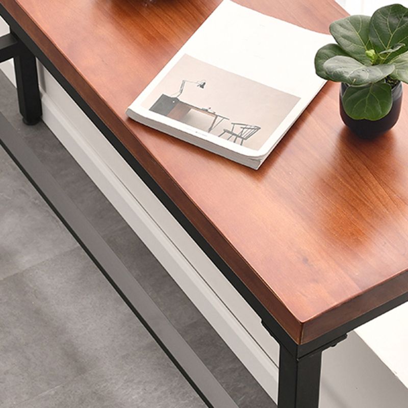 Solid Wood Top Bar Table Set 1/3/5 Pcs Iron Frame Bar Table and Stools Clearhalo 'Bar Furniture' 'furn' 'furn_home_bar_bar_sets' 'Furniture' 'Home Bars & Bar Sets' 'home_bar_bar_sets' 'Kitchen & Dining Furniture' 1200x1200_2126672a-8b69-4c4d-8c39-c0e63a0d272e